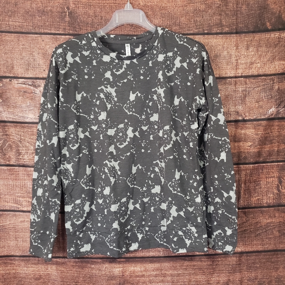 FABLETICS Size XS S Sweatshirt Top Burnout Grey Athletic